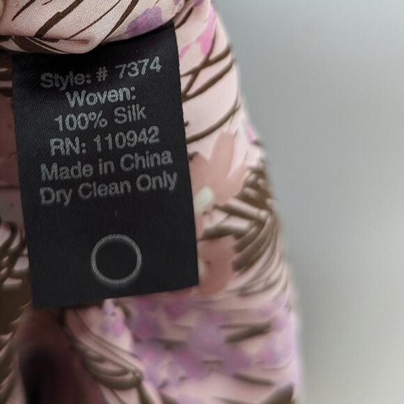 Fray Pink Palm Leaf Print Silk Layered Mini Skirt Side Zip Size 4 - Picture 6 of 10